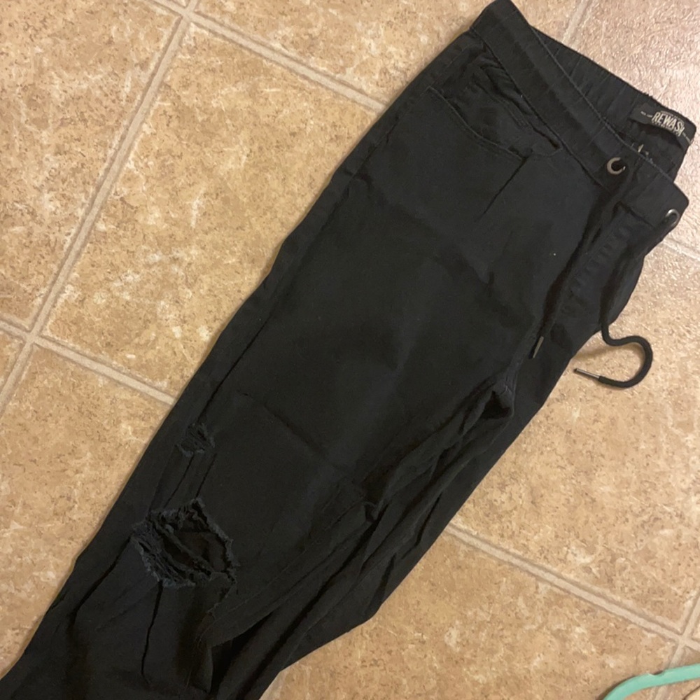 Ripped black joggers